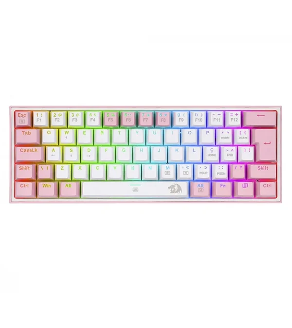 کیبورد مکانیکال گیمینگ ردراگون K617 FIZZ RGB White-Pink